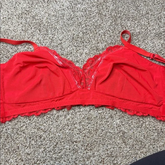 Fabletics Yitty Red Smoothing Lace Plunge Bralette NWT Size 3X - Picture 5 of 6